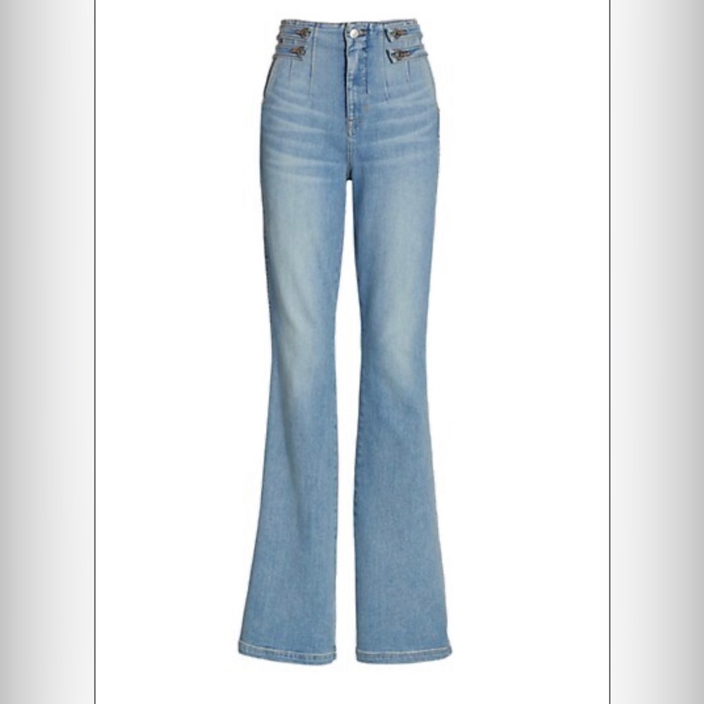 VERONICA BEARD BEVERLY SKINNY FLARE HIGH RISE JEANS